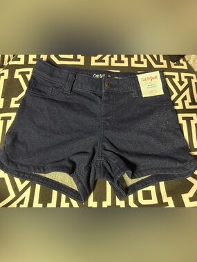 Cat & Jack Navy Glitter Stretch Denim Shorts
